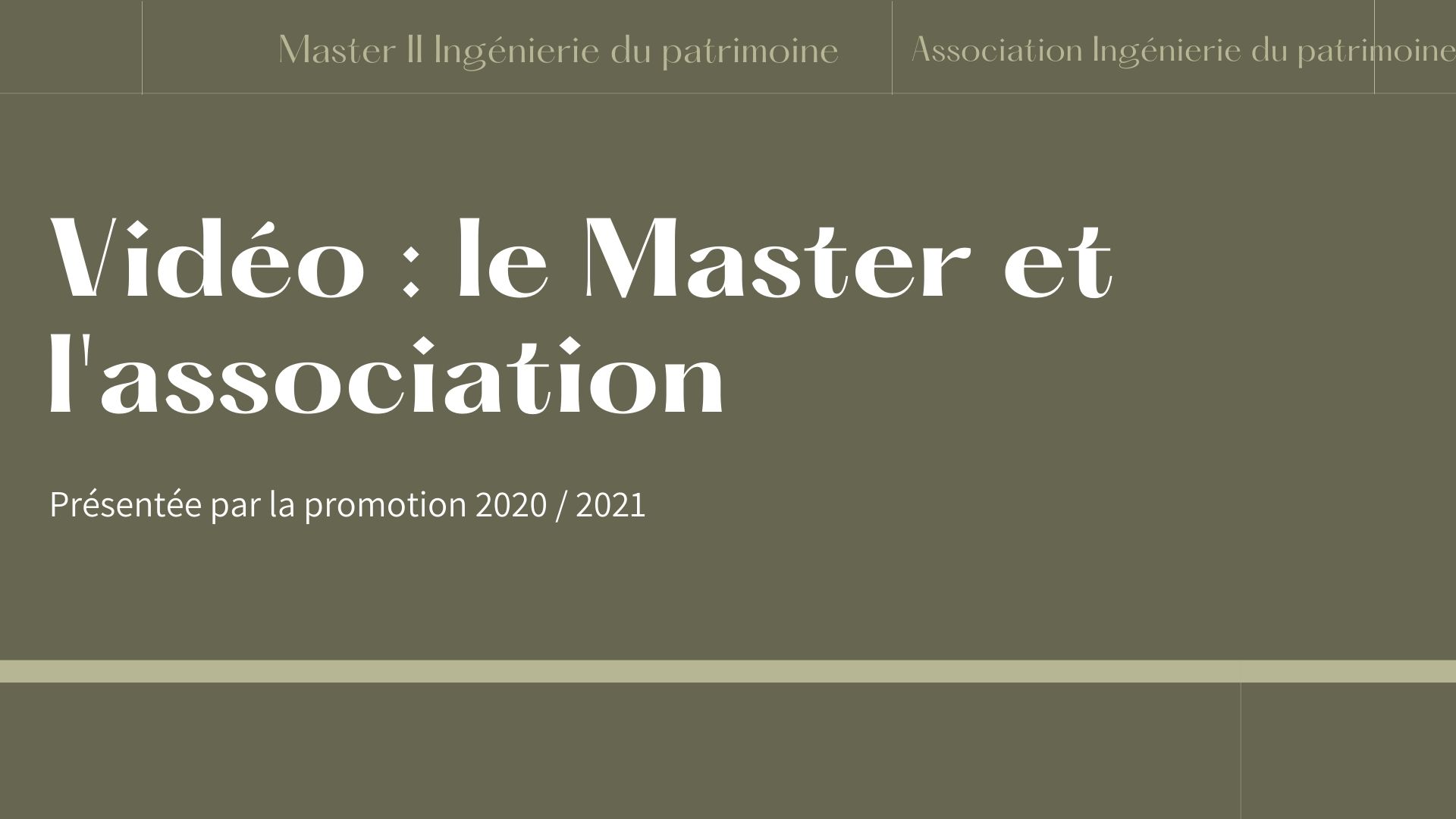 Vidéo : Le Master Et L’association Ingénierie Du Patrimoine